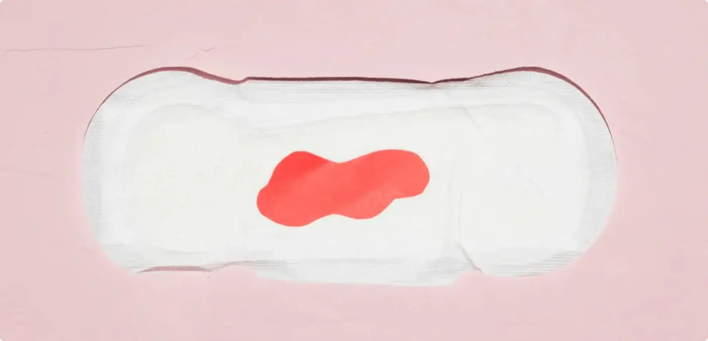 Illustration of a pad with blood on it
